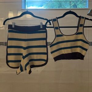 Striped Knit Women Shorts